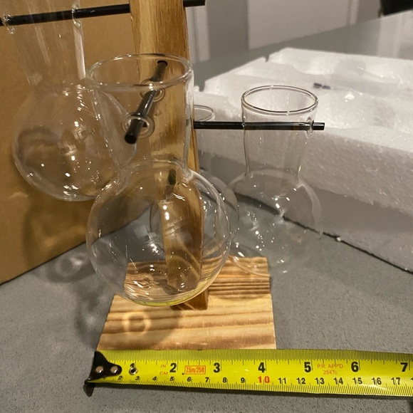 Wood and Glass Hydroponic Vase Set - Picture 3 of 4